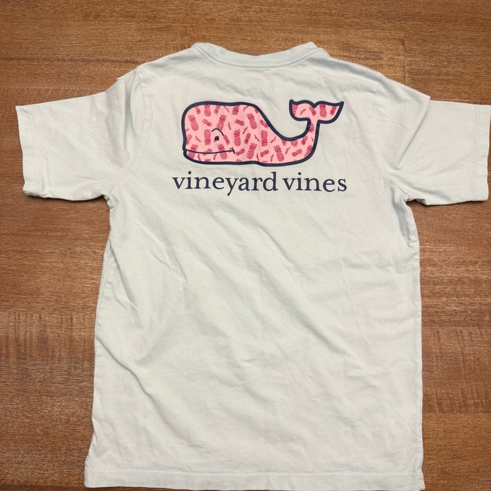 Vineyard Vines Kids Tee with Pink Whale Design